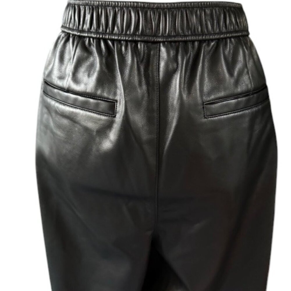 Bar III Faux-Leather Pants Black Adjustable Waist Wide Leg Pocket XL MSRP$99 NWT - Picture 8 of 14